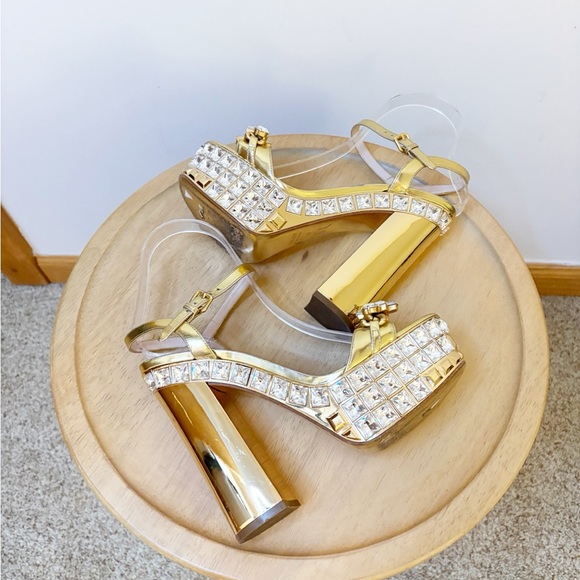 Miu Miu Mirror Embellished Crystal Platform Heel - Picture 7 of 13